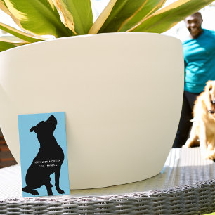 Dog Trainer Black Silhouette Business Card