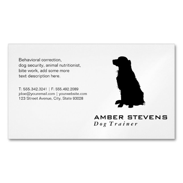 Dog Trainer Breeder Business Card Magnet (Front)