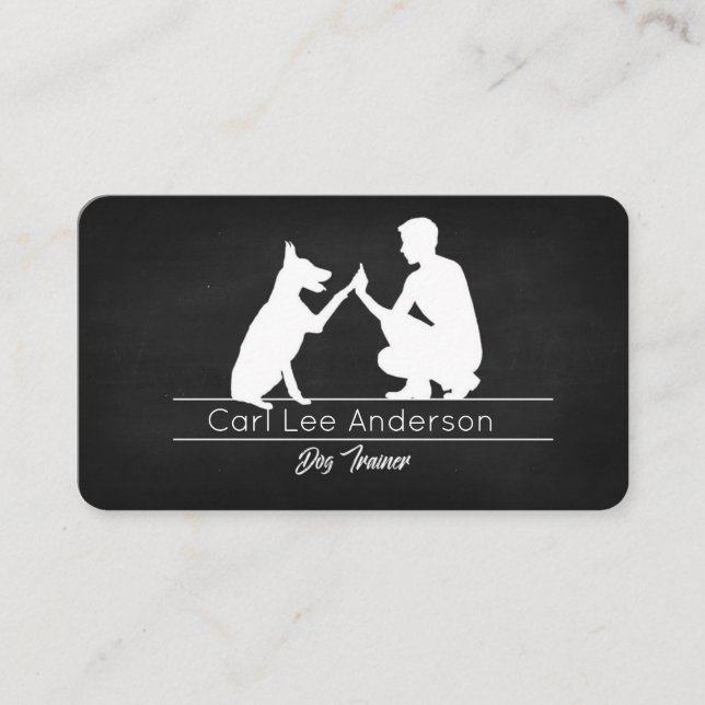 Dog trainer Business car for him Business Card (Front)