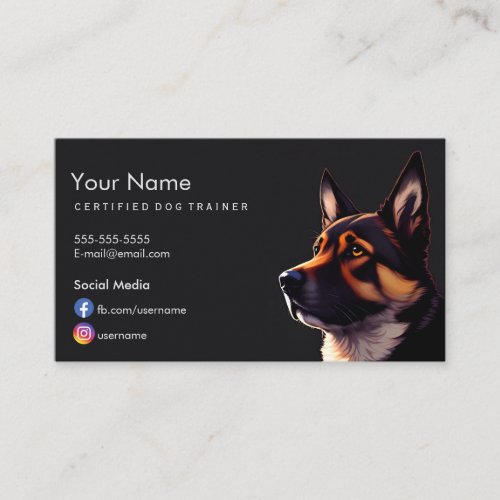 Dog Trainer Business Card with German Shepherd