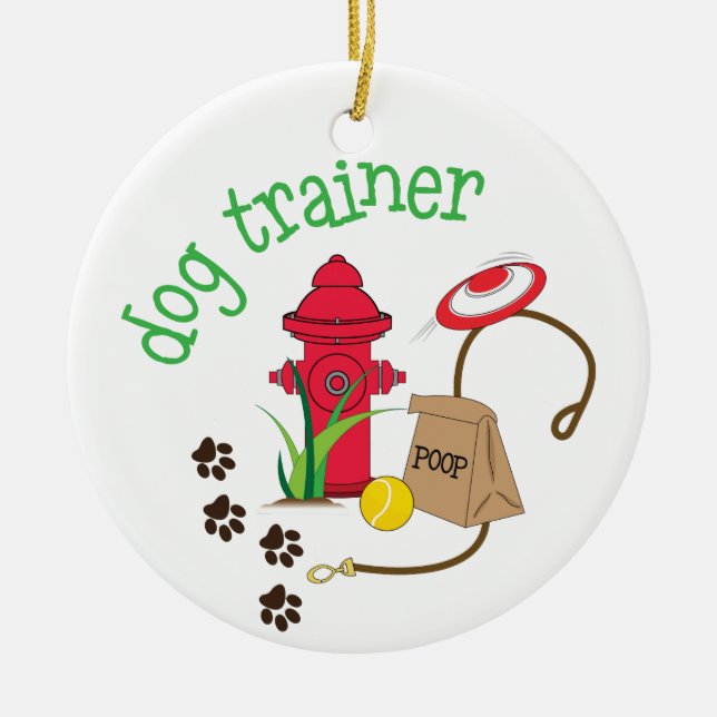 Dog Trainer Ceramic Ornament (Front)