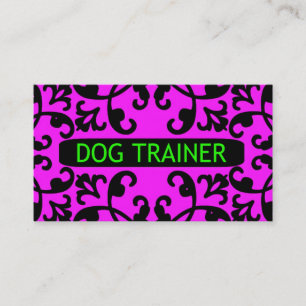 Dog Trainer Damask Business Card