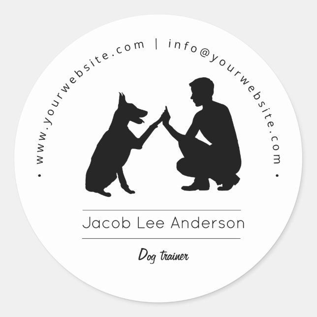 Dog trainer / Dog training Classic Round Sticker (Front)
