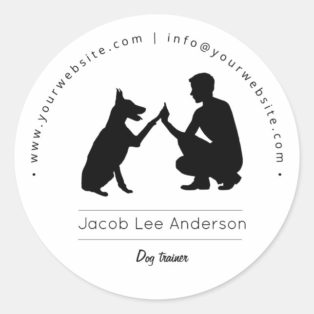 Dog trainer / Dog training Classic Round Sticker (Front)