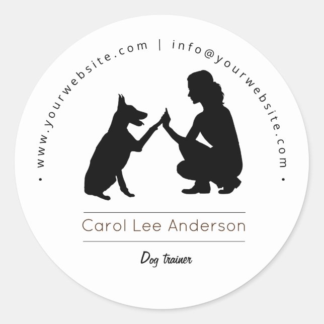 Dog trainer / Dog training Classic Round Sticker (Front)