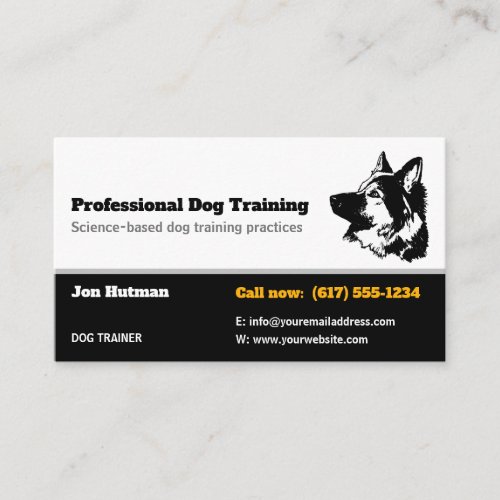 Dog Trainer  Dog Training School Business Card