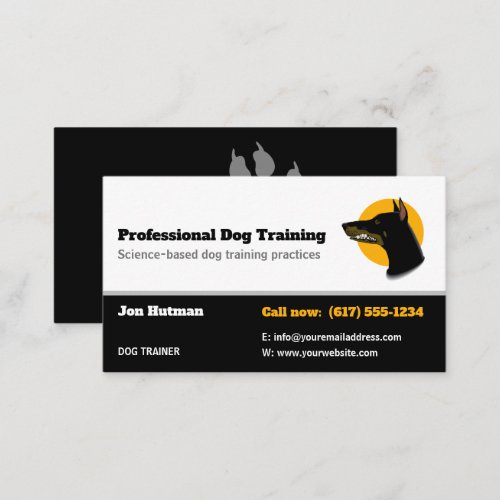 Dog Trainer  Dog Training School Business Card