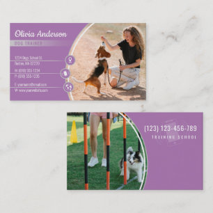 Dog Trainer Dog Training School Lavender Business Card