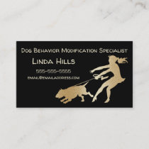 Dog Trainer Faux Gold Dog Behavior Modification Business Card