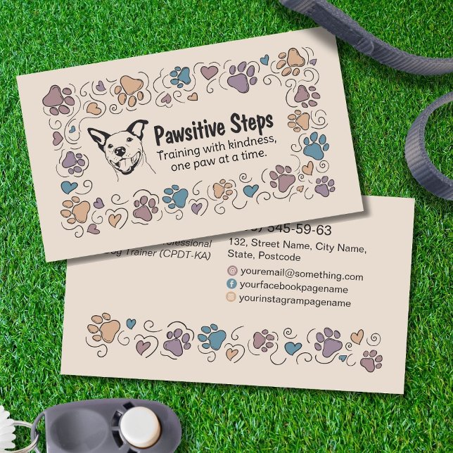 Dog Trainer - hand drawn illustration Business Card (Creator Uploaded)