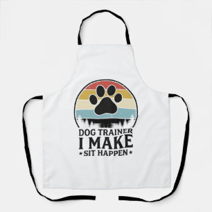 Dog Trainer I Make Sit Happen Vintage Paw Shirt_1 Apron