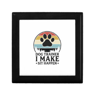 Dog Trainer I Make Sit Happen Vintage Paw Shirt_1 Gift Box