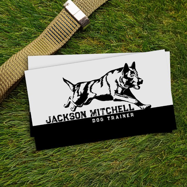Dog trainer - K9 Trainer Black and white Business Card (Creator Uploaded)