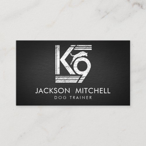Dog trainer _ K9 Trainer Black and white Business Card