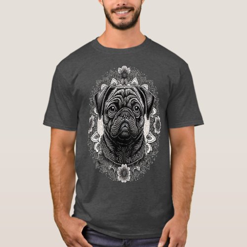 Dog Trainer Mandala Art Pug  T_Shirt