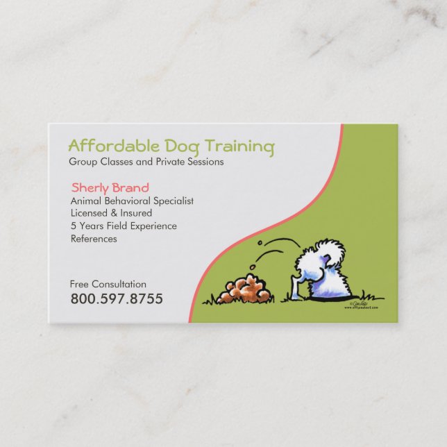 Dog Trainer Pet Business Naughty Samoyed Business Card (Front)