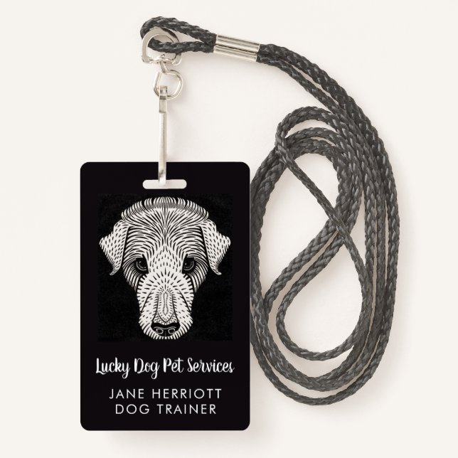Dog Trainer Pet Services  Badge (Front with Lanyard)