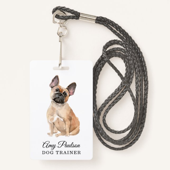 Dog Trainer Pet Services Badge (Front with Lanyard)