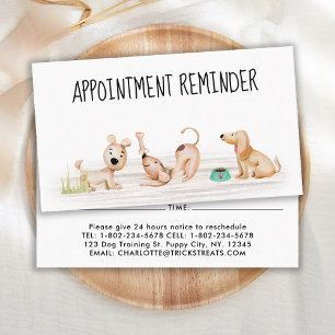 Dog Trainer Pet Sitter Dog Groomer Reminder Appointment Card