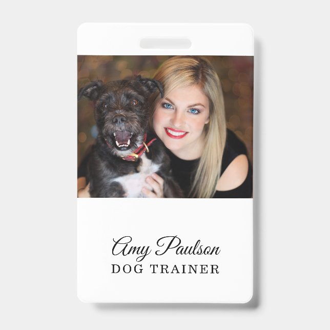 Dog Trainer Photo Pet Services Badge (Front)