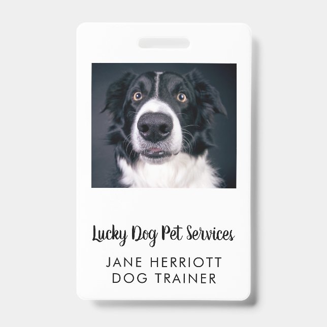 Dog Trainer Photo Pet Services  Badge (Front)