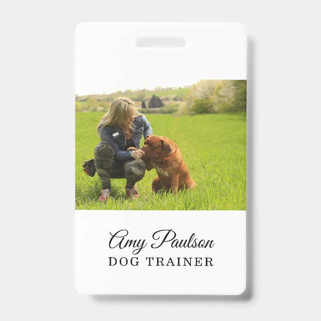 Dog Trainer Photo Pet Services Badge (Front)