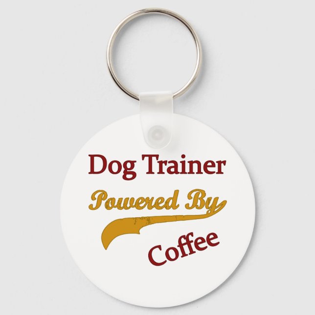 Dog Trainer Powred By Coffee Keychain (Front)