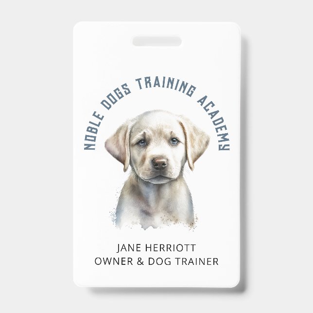 Dog Trainer Puppy Photo QR Code Badge (Front)