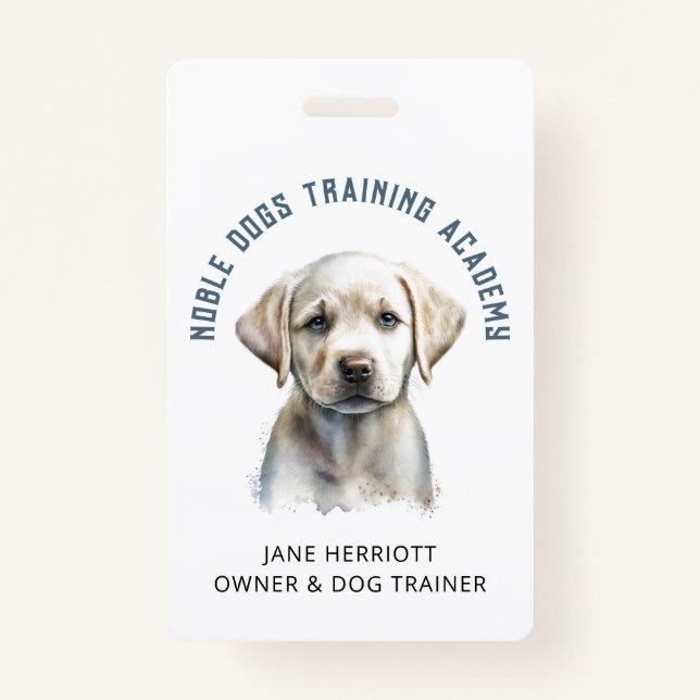 Dog Trainer Puppy Photo QR Code Badge (Front)