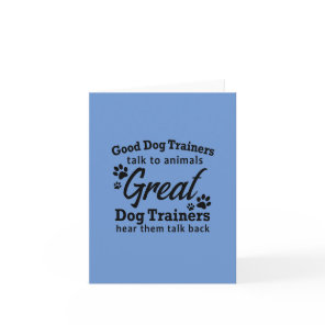 Dog Trainer Thank You Congrats Greeting Card