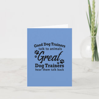 Dog Trainer Thank You Congrats Greeting Card