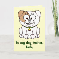 Dog Trainer Thank You Customizable Card
