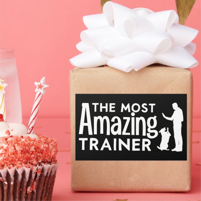 Dog Trainer The Most Amazing Trainer Funny Gifts Rectangular Sticker (Party)