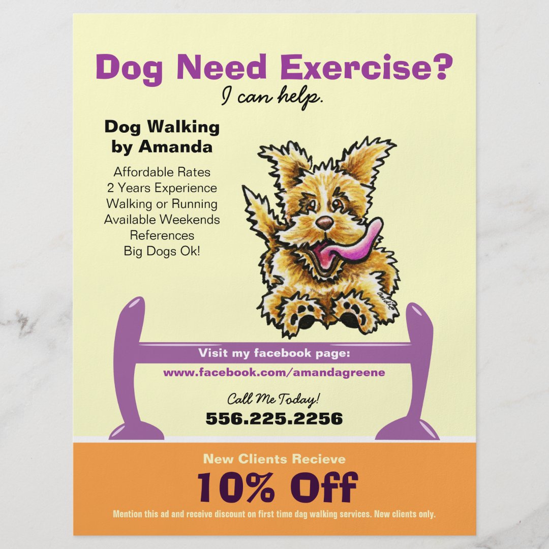 Dog Trainer Training Active Terrier Coupon Ad Flyer Zazzle