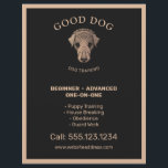Dog Trainer Training Flyer<br><div class="desc">Unique artistic block print art of copper / gold dog's head on black background. For additional matching marketing materials please contact me at maurareed.designs@gmail.com. For premade logos visit logoevolution.co.</div>