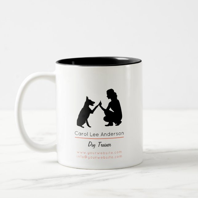 Dog trainer  Two-Tone coffee mug (Left)