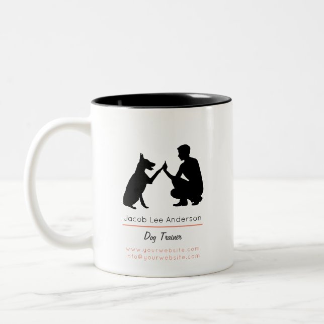 Dog trainer  Two-Tone coffee mug (Left)