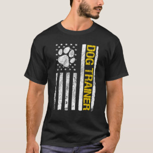 Dog Trainer USA American Flag Dog T-Shirt