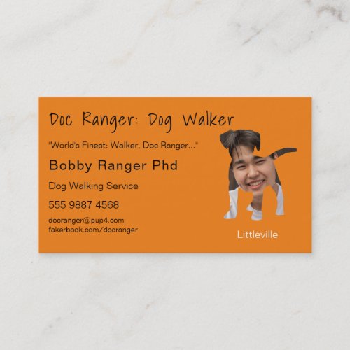 Dog Trainer Walker Photo Advertising Great  Business Card