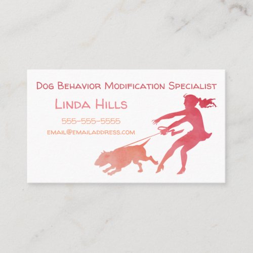 Dog Trainer Watercolor Dog Behavior Modification Business Card