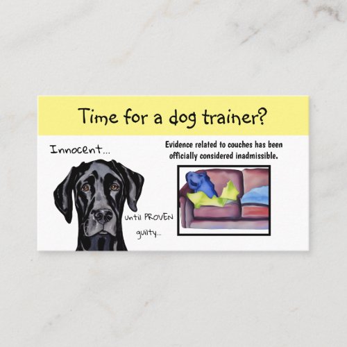 Dog Trainer Whimsical Dog Yellow Highlight Business Card
