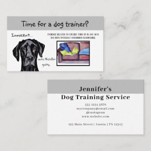 Dog Trainer Whimsical Funny Black Dog Business Card