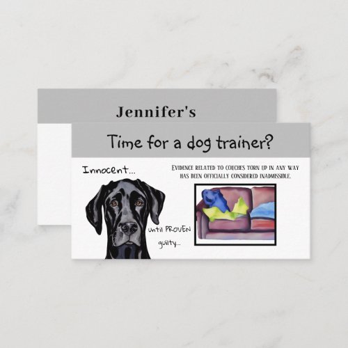 Dog Trainer Whimsical Funny Black Dog Business Card