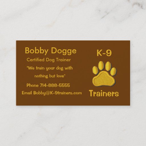 Customizable Dog Trainers Business Card