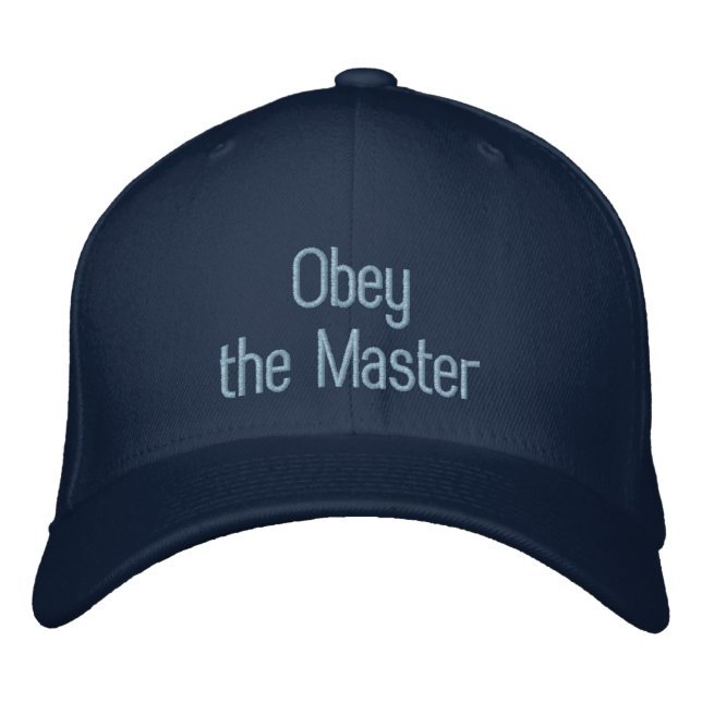 Dog Trainer's Obey the Master Custom Business Name Embroidered Baseball Cap (Front)