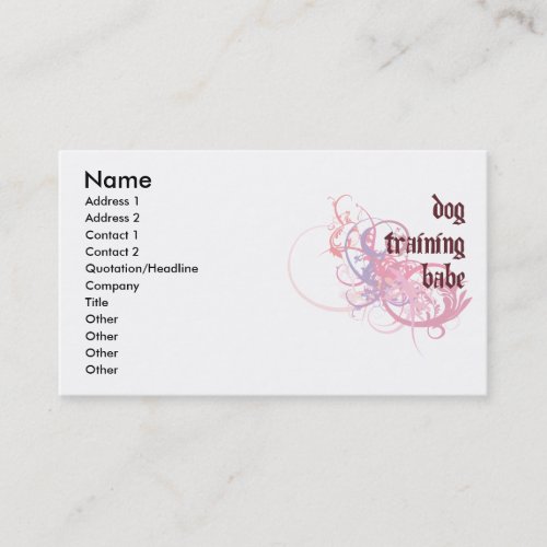 Dog Training Babe Business Card