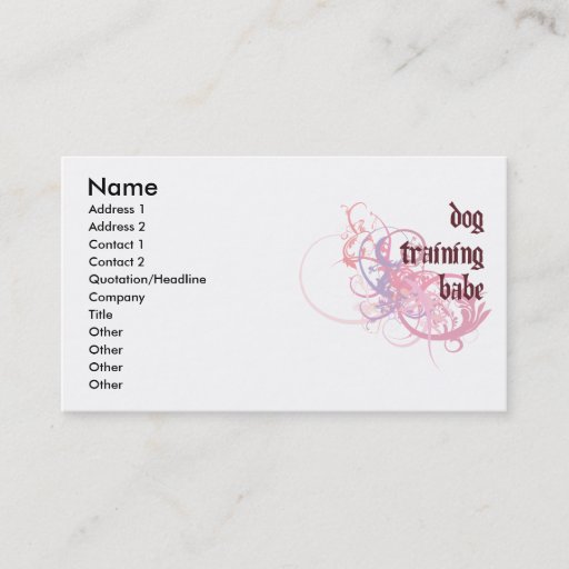 Customizable Dog Training Babe Business Card