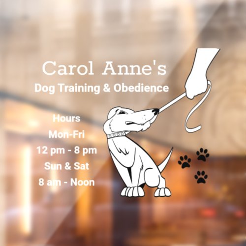 Dog Training Business Window Cling