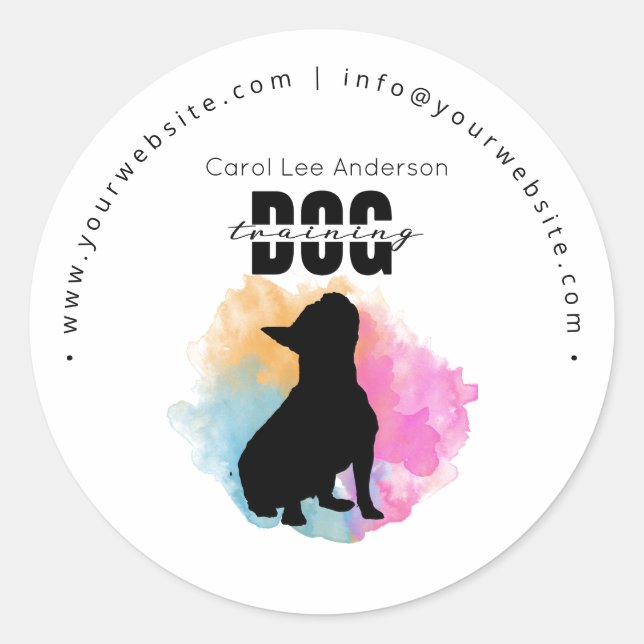 Dog training classic round sticker (Front)