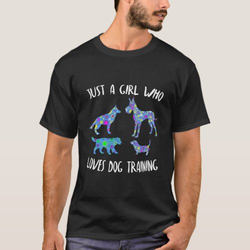 Dog Training Cute Floral Design For Women Trainers T_Shirt